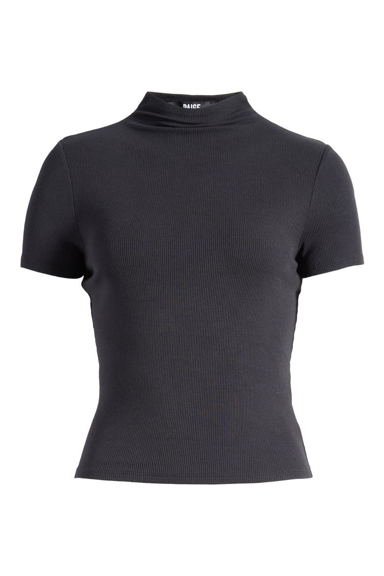 Blanche Mock Neck Rib Top, Alternate, color, BLACK
