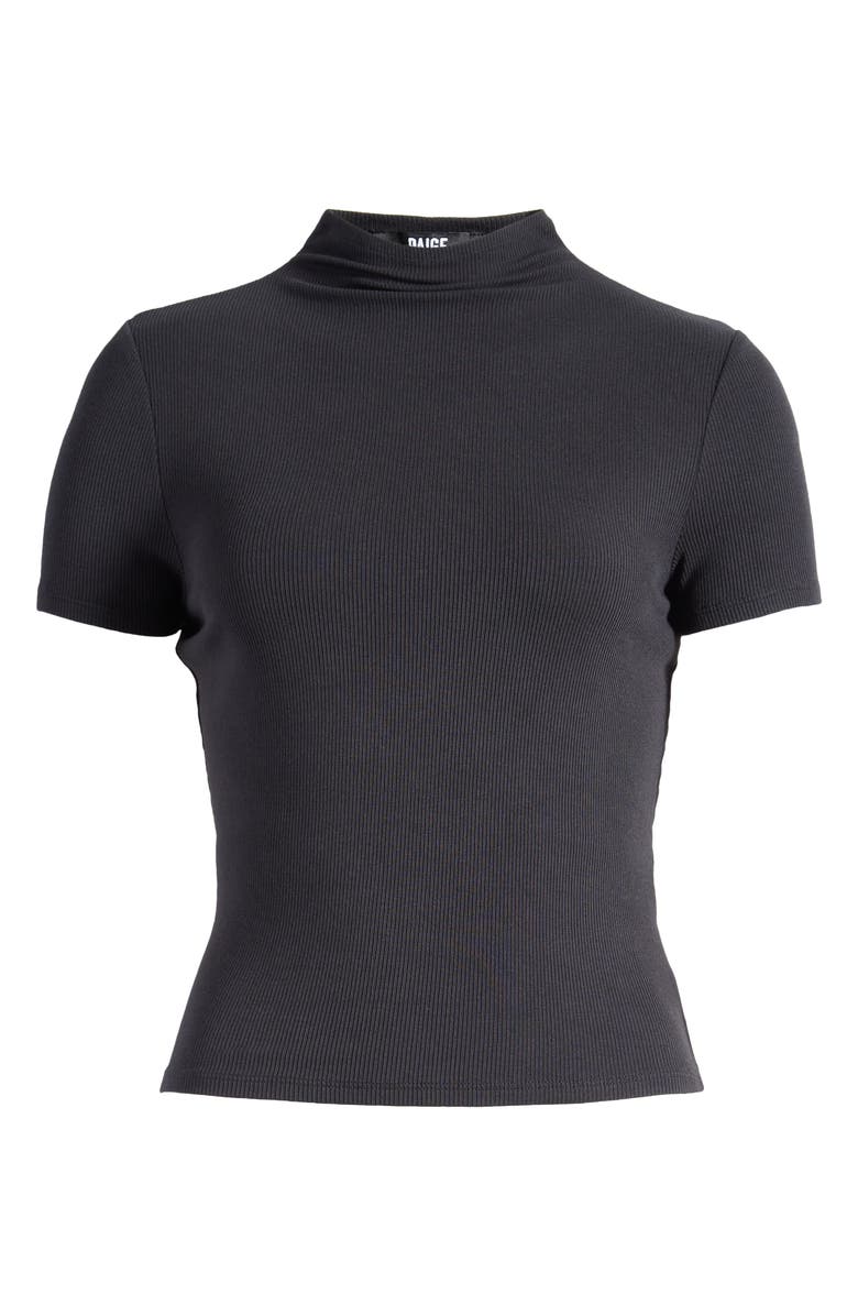 PAIGE Blanche Mock Neck Rib Top, Alternate, color, Black