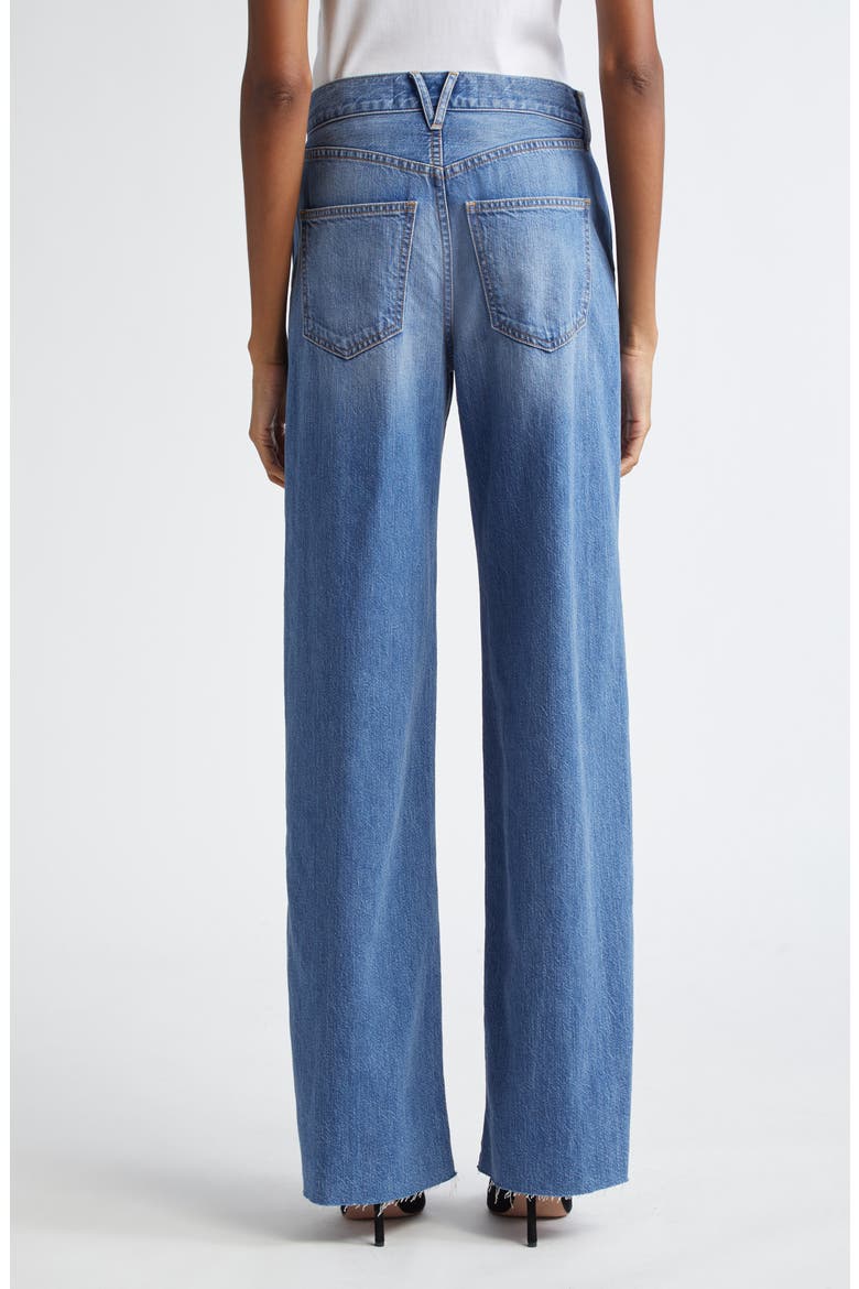 Taylor High Waist Raw Hem Wide Leg Jeans, Alternate, color, BRIGHT LAKESHORE