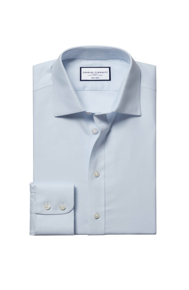 Charles Tyrwhitt Non-Iron Royal Oxford Shirt, Alternate, color, Ice Blue