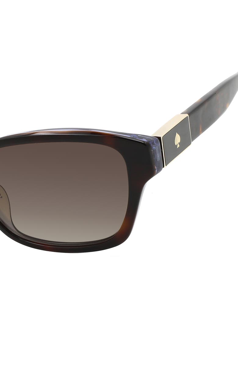 Kate Spade New York ayla 53mm gradient rectangular sunglasses, Alternate, color, Havana Blue/ Brown Sf