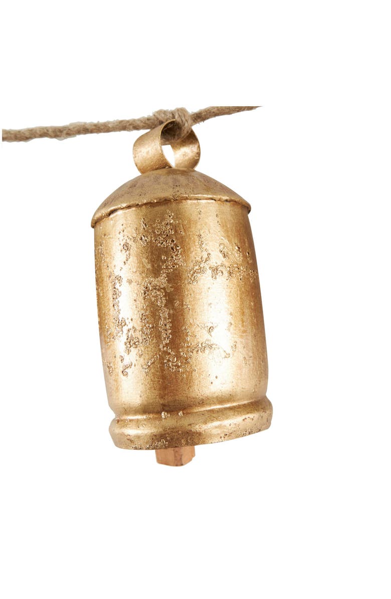 WILLOW ROW Bohemian Metal Cow Bell Garland, Alternate, color, Gold