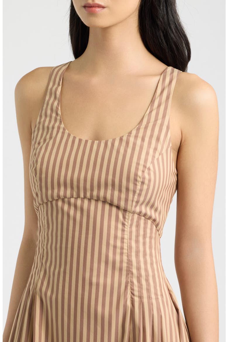 The Josie Stripe Fit and Flare Dress, Alternate, color, WALNUT CAMEL