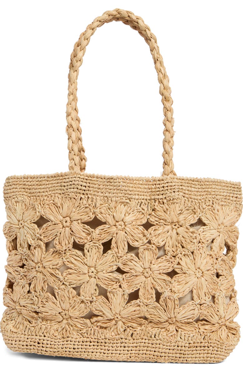 URBAN EXPRESSIONS HANDBAGS Raffia Tote, Alternate, color, Cream