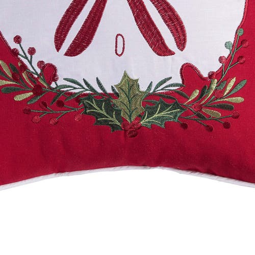 C & F Home C&f Home Sea Life Sand Dollar Christmas Throw Pillow, 18" X 18" In Red