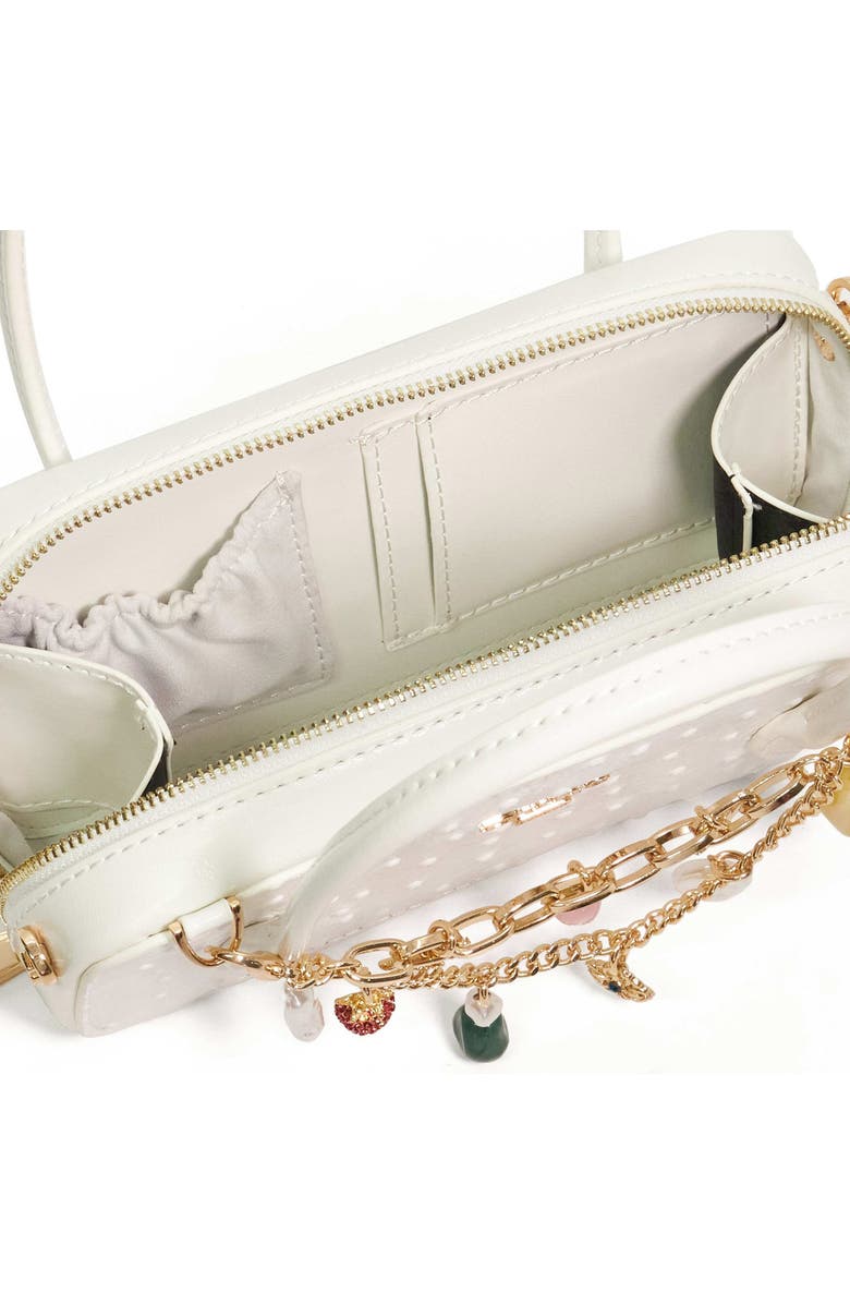 Dune London Song Leather To Handle Bag, Alternate, color, White