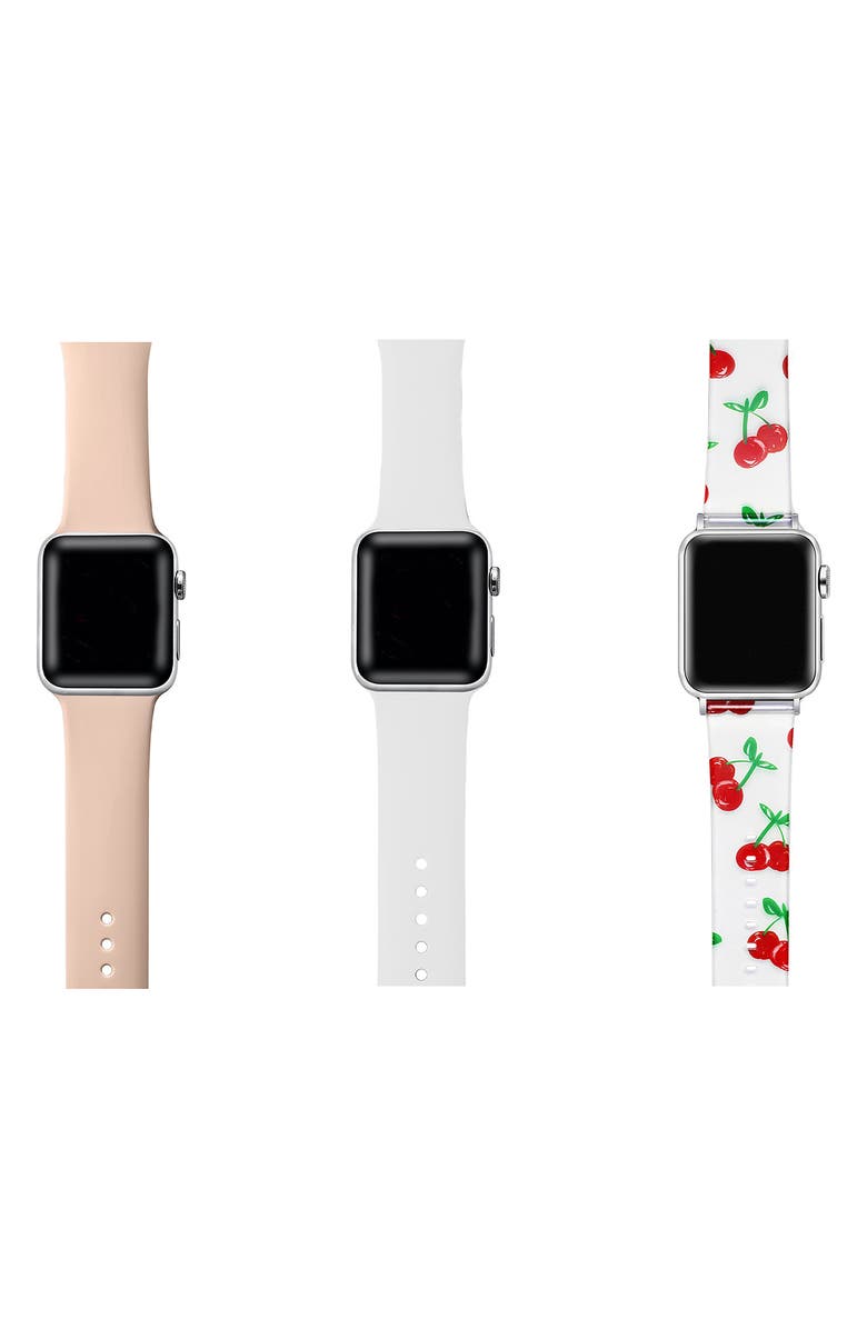 The Posh Tech Assorted 3-Pack Silicone Apple Watch<sup>®</sup> Watchbands, Alternate, color, Assorted