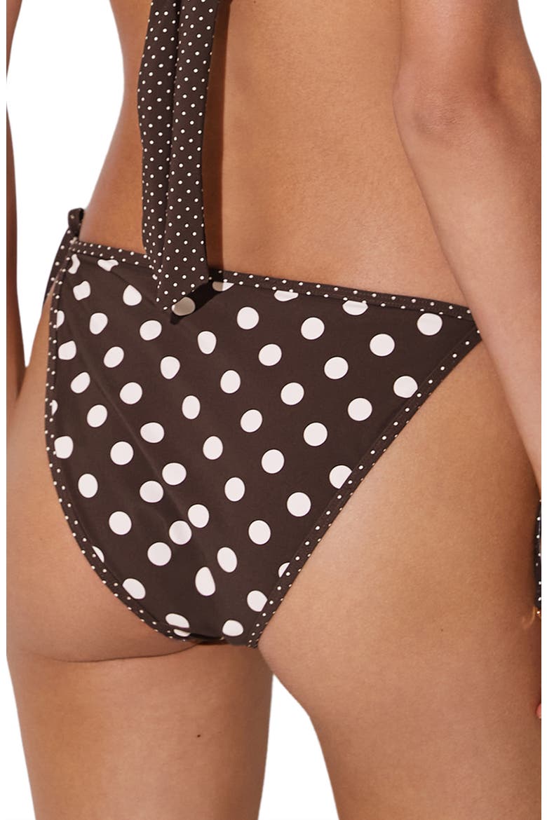 Hennel Polka Dot Bikini Bottoms, Alternate, color, CHOCOLATE BROWN