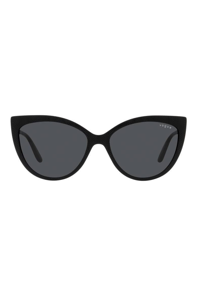 57mm Cat Eye Sunglasses, Main, color, BLACK