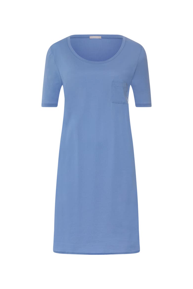 Cotton Deluxe Round Neck Cotton Nightgown, Main, color, Bluebird
