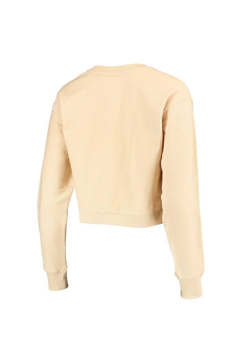 Women's League Collegiate Wear Cream Oregon Ducks Corded Timber Cropped Pullover Sweatshirt, Alternate, color, Cream