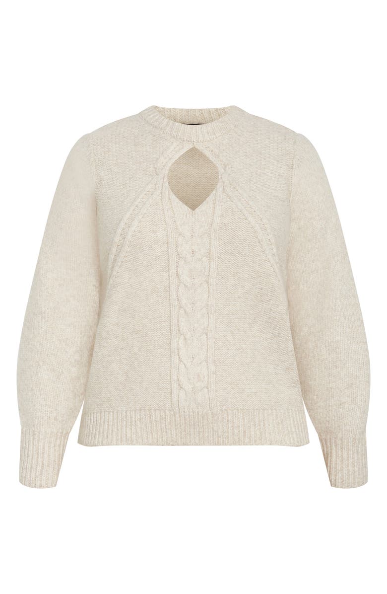 City Chic Salem Cutout Sweater, Alternate, color, Cream