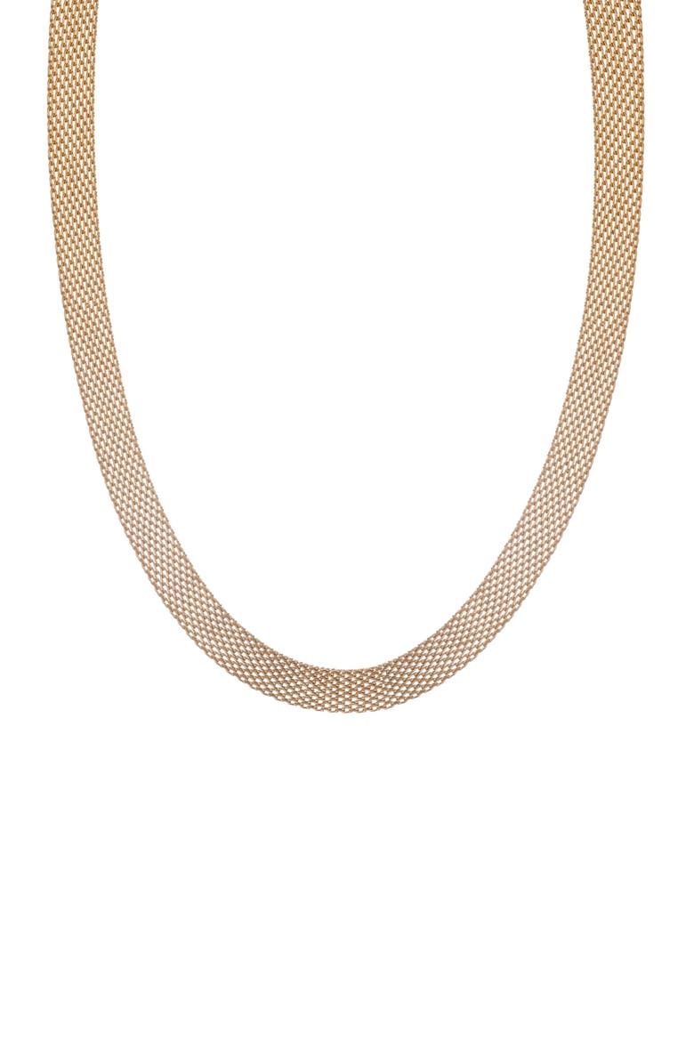 18K Gold Plated Mesh Chain Necklace, Alternate, color, GOLD