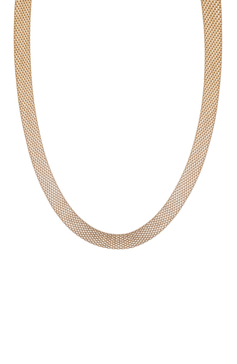 Adornia 18K Gold Plated Mesh Chain Necklace, Alternate, color, Gold