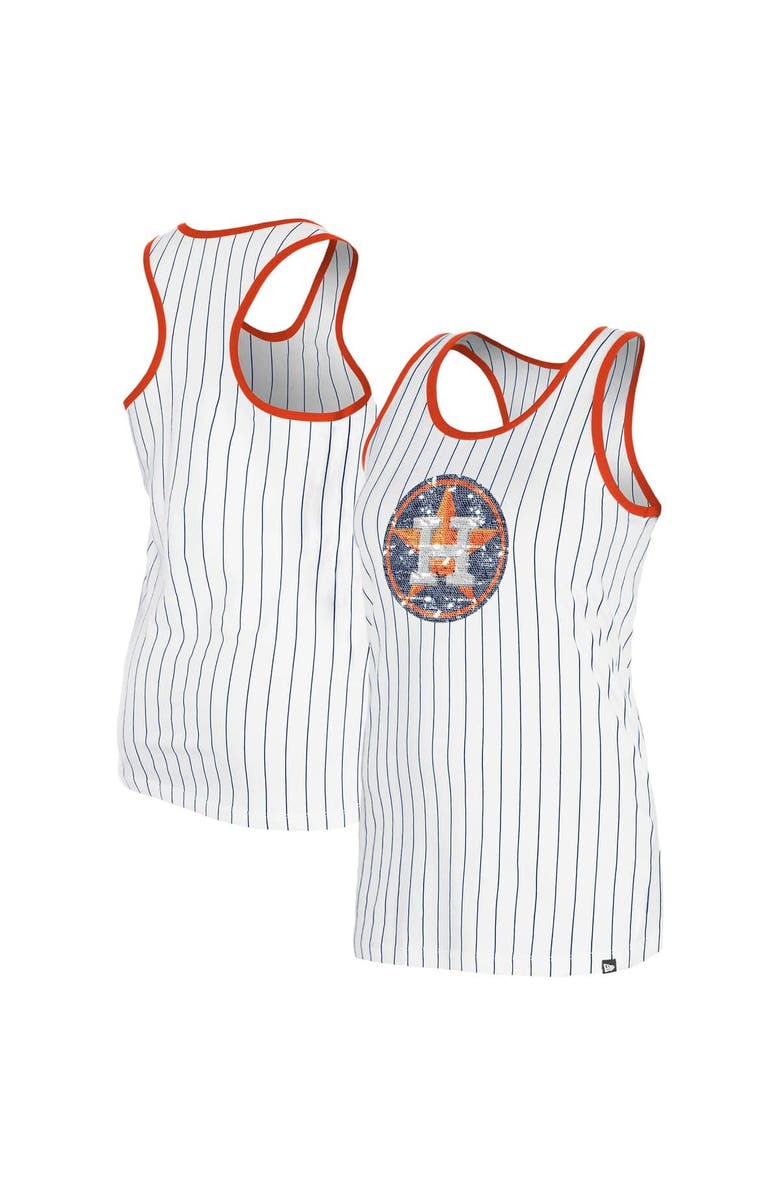 New Era Women's New Era White Houston Astros Gameday Pinstripe Tank Top, Main, color, White