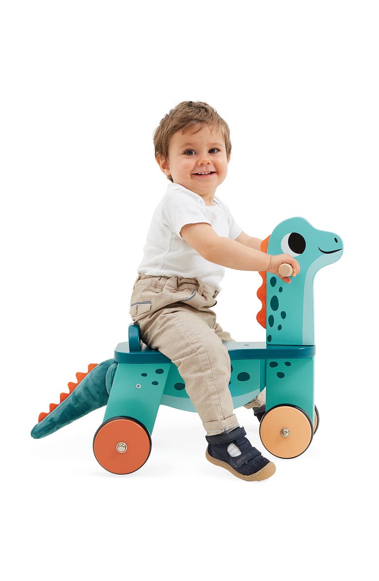 Janod Portosaurus Dino Ride-On Toy, Alternate, color, Green