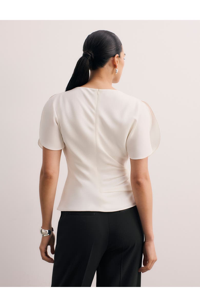 The Fold Salerno Clever Crepe Top, Alternate, color, Ivory