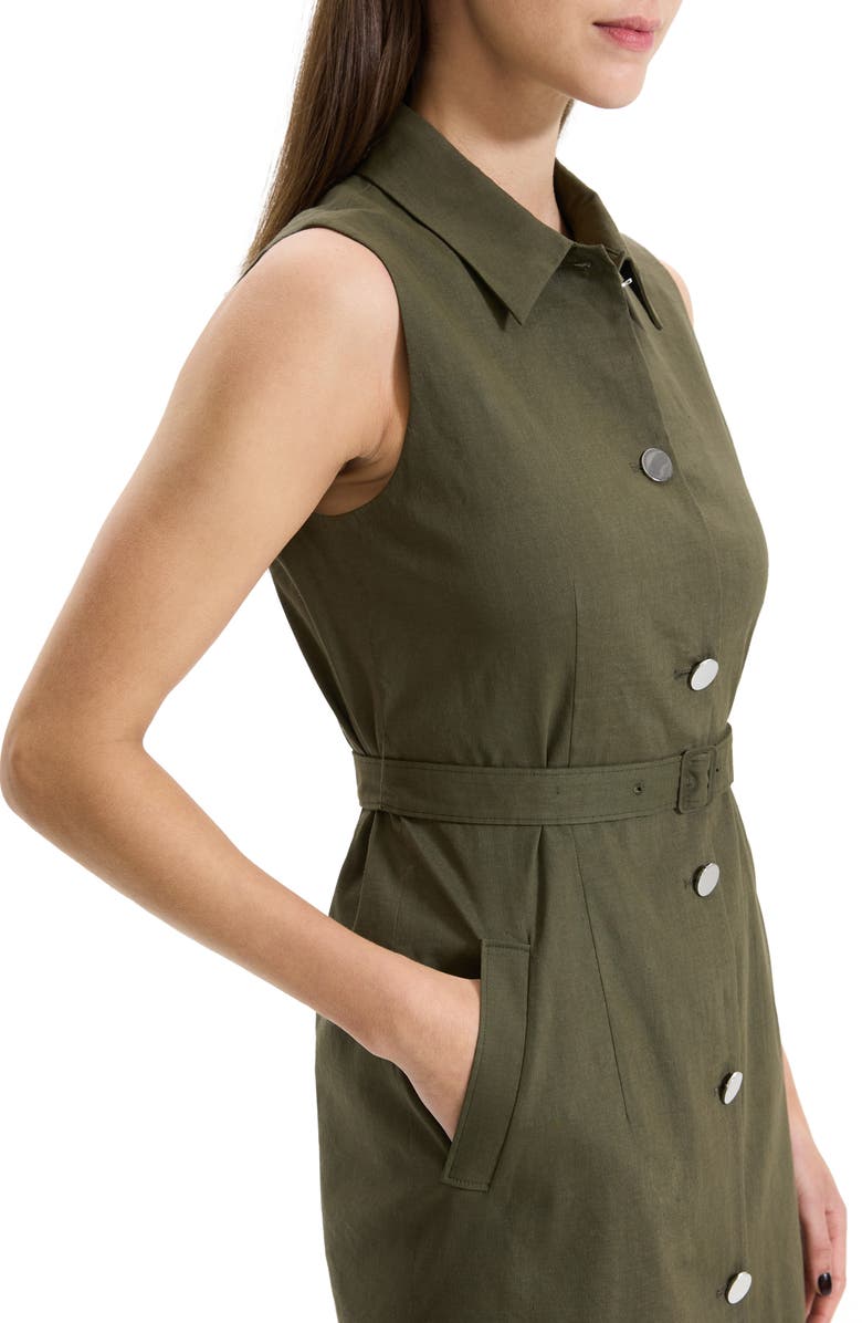 Theory Good Sleeveless Linen Blend Minidress, Alternate, color, 