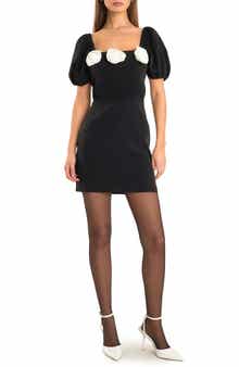 Rosette Puff Sleeve Minidress