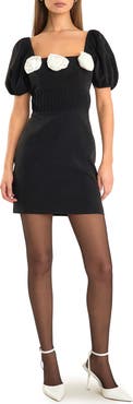 Endless Rose Rosette Puff Sleeve Minidress