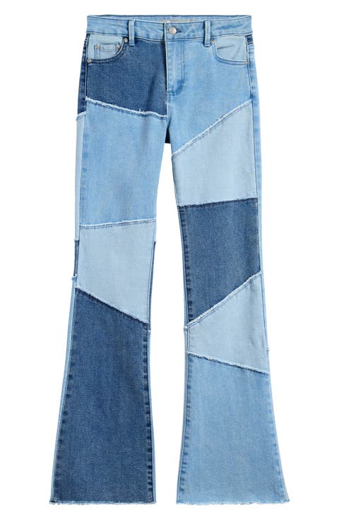 Kids' Patchwork Flare Jeans (Aged Patch) (Big Kid)