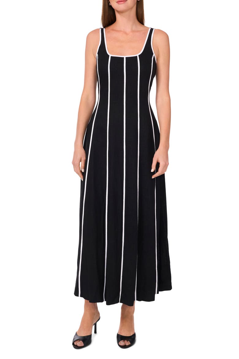 Stripe Maxi Dress, Main, color, RICH BLACK 060