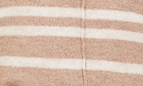 Blu Pepper Stripe Relaxed Fit Sweater In Brown