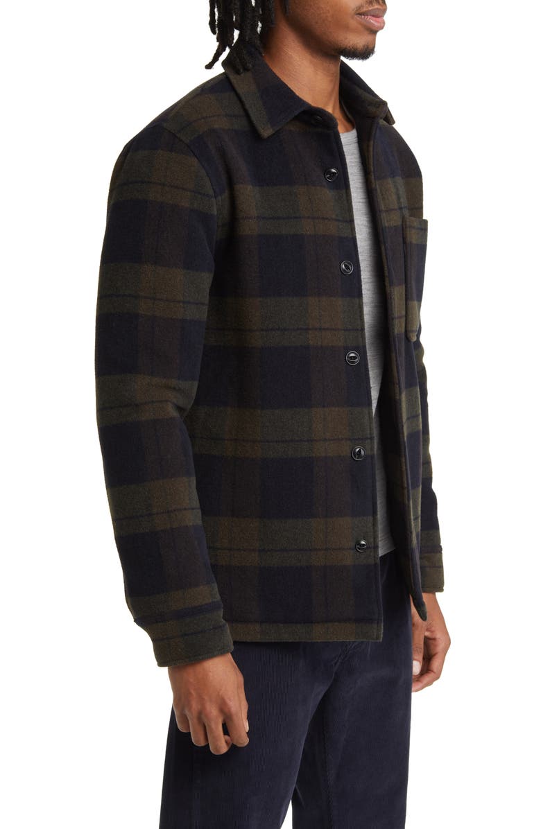 Officine Générale Lindon Plaid Wool Blend Shirt Jacket, Alternate, color,