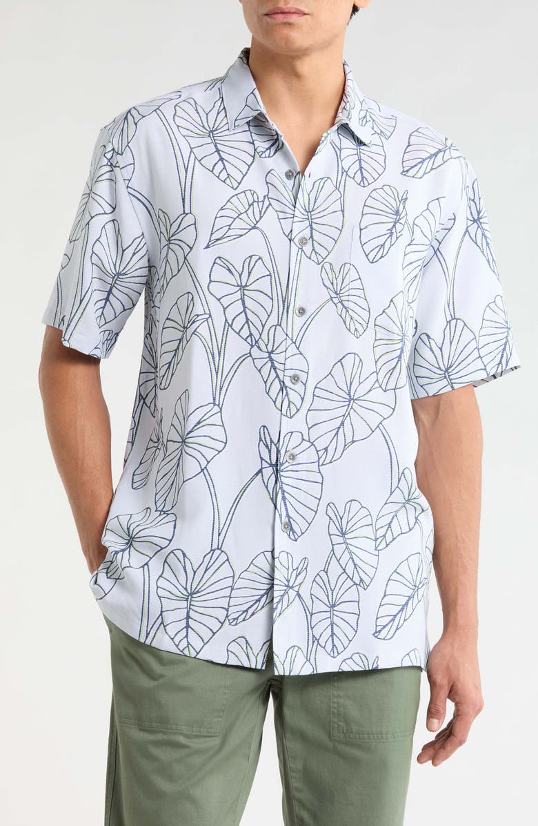 Kahala Lo'I Lines Short Sleeve Shirt, Main, color, Light Grey