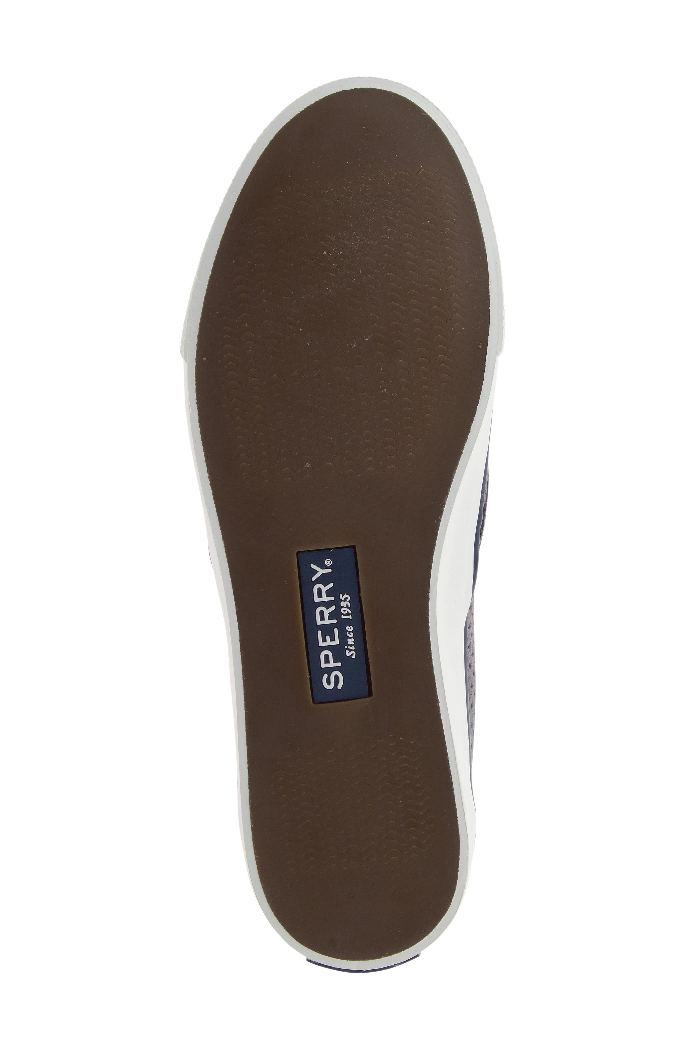 Sperry 'Seaside' Perforated Slip-On Sneaker, Alternate, color, DARK GREY LEATHER