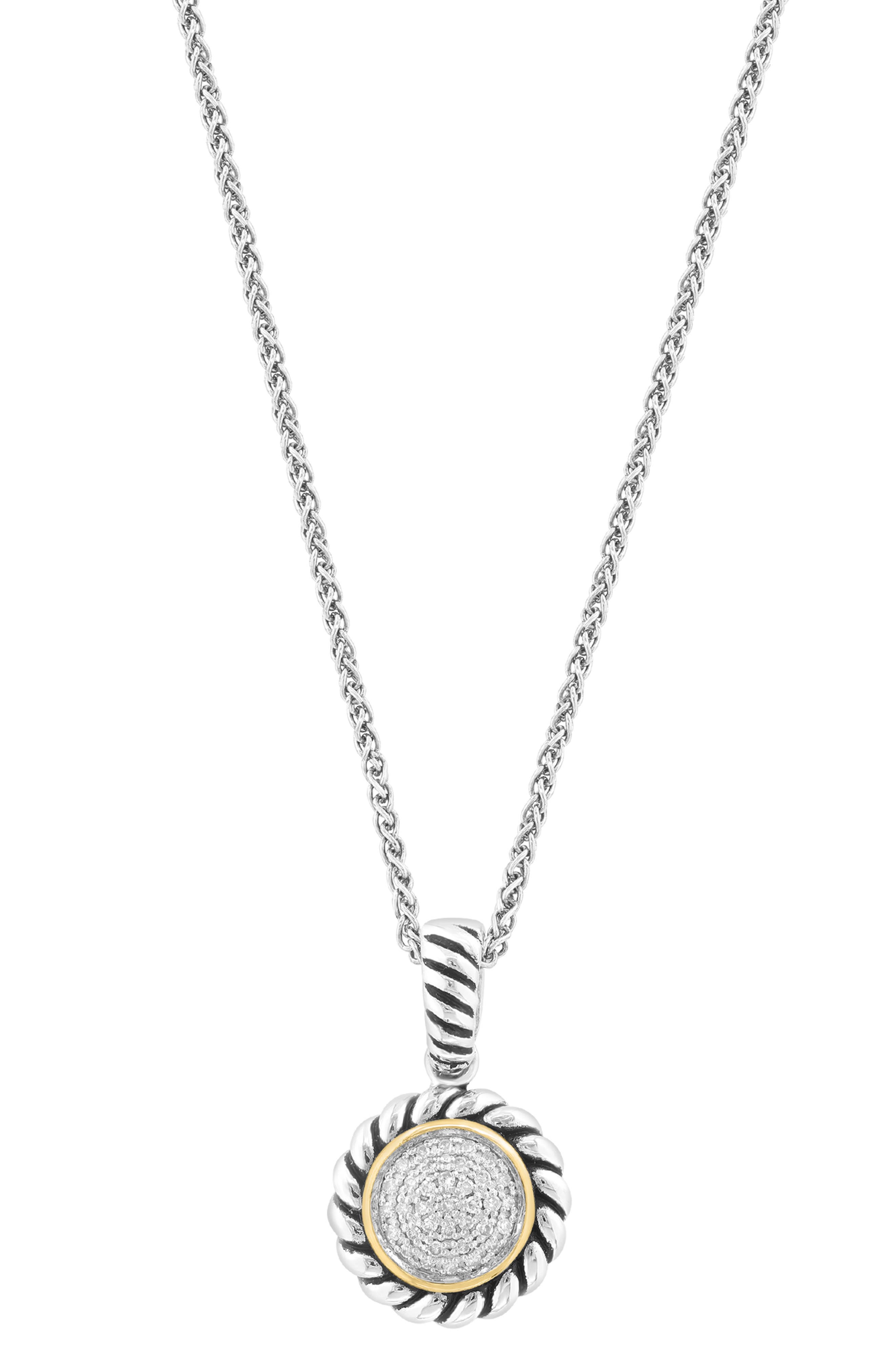 Diamond Sterling Silver Pendant Necklace