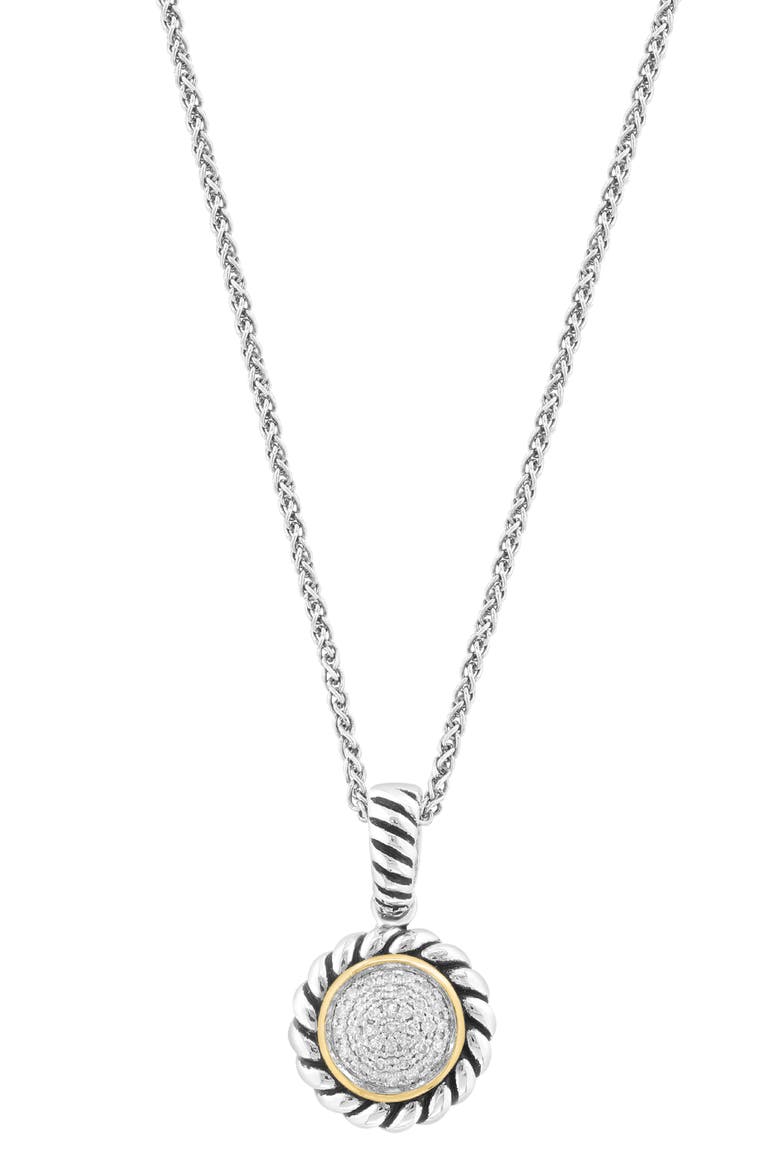 Diamond Sterling Silver Pendant Necklace, Main, color, SILVER