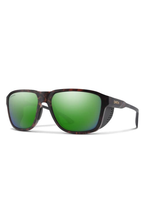 Smith Embark 58mm Chromapop™ Polarized Square Sunglasses In Tortoise/chromapop Green