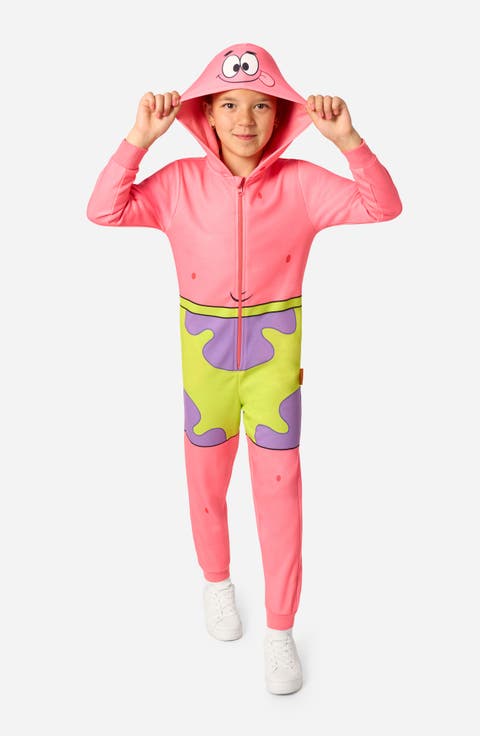 Kids' SpongeBob® Patrick One-Piece Hooded Jumpsuit