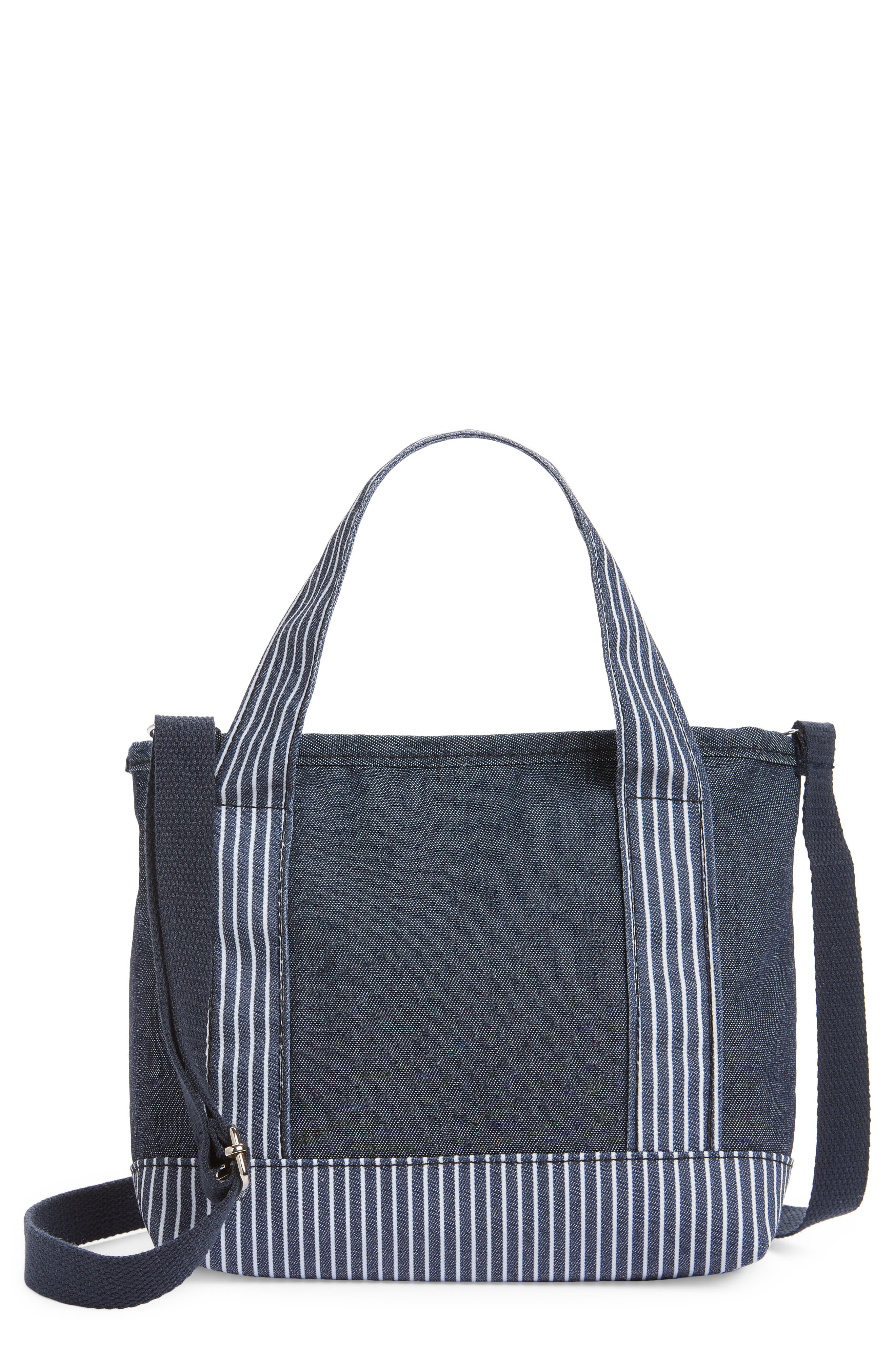 Kids' Stripe Denim Tote, Main, color, BLUE