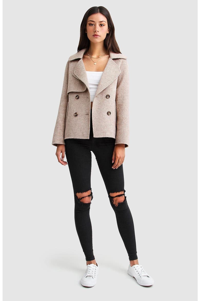 I'm Yours Wool Blend Peacoat, Alternate, color, BEIGE