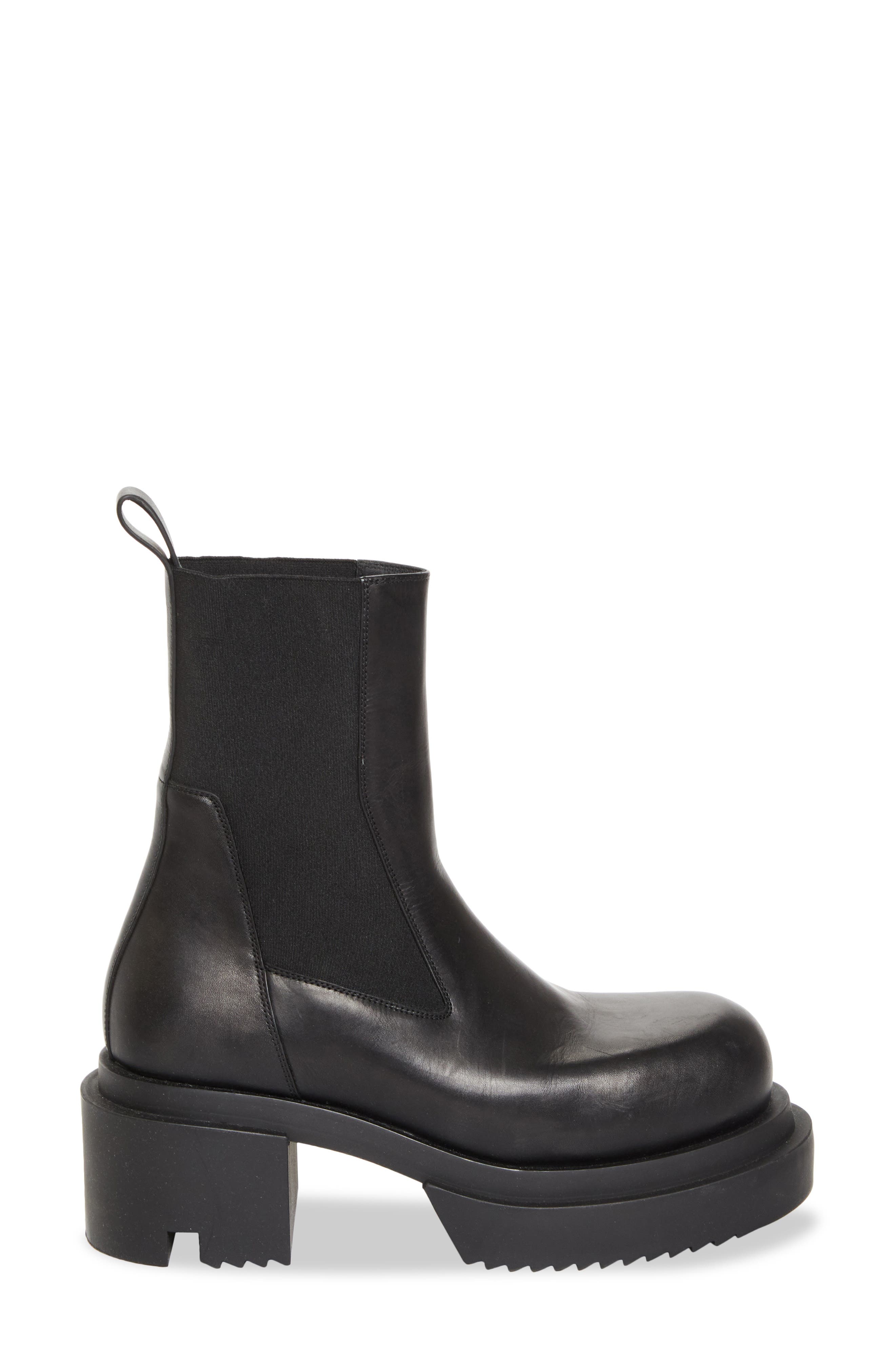 Rick Owens Hollywood Beatle Bogun Chelsea Boot, Alternate, color, Black