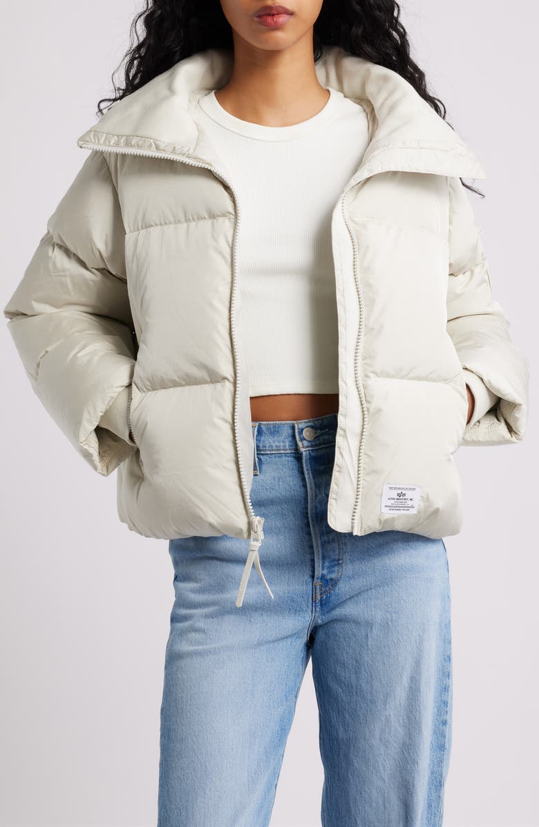 Alpha Industries Sierra Puffer Jacket, Main, color, Dune White