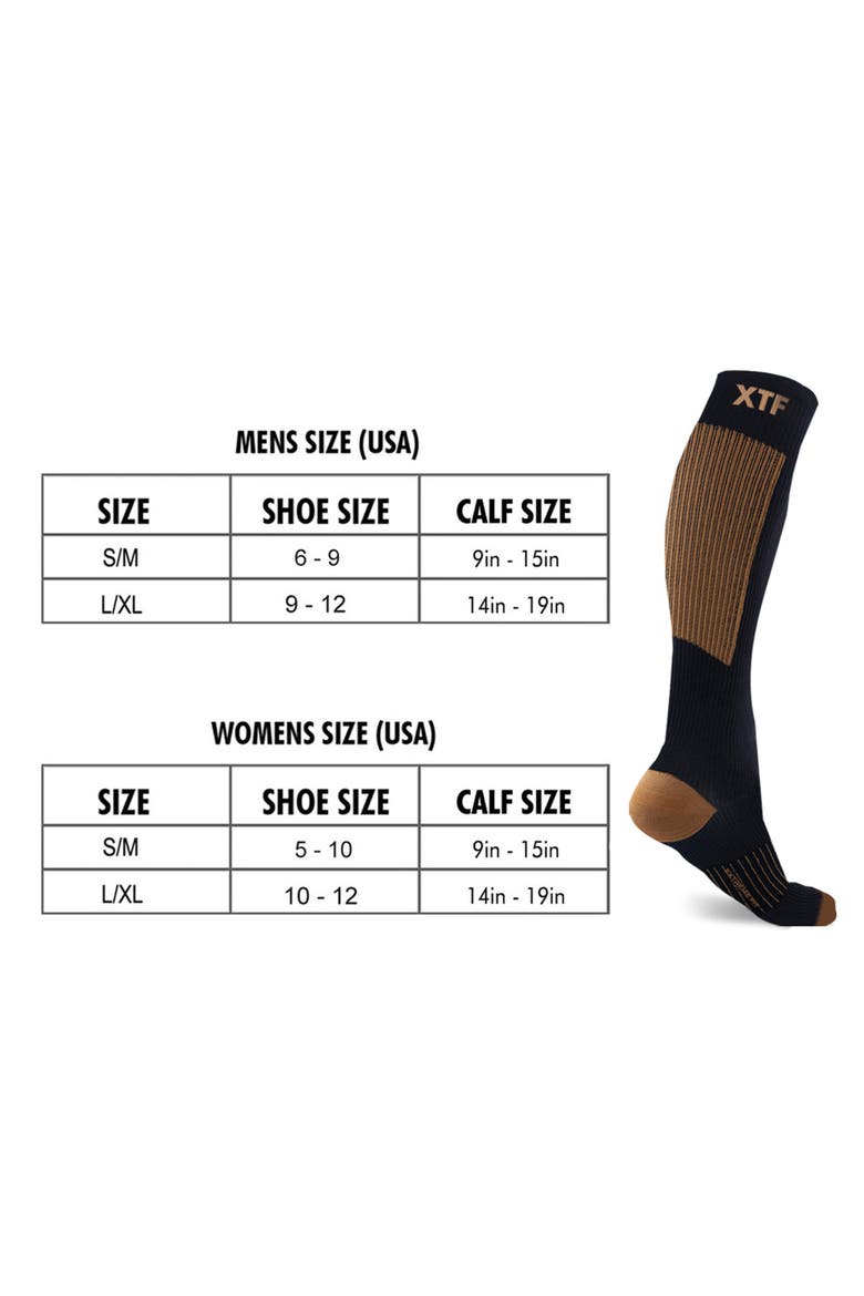 6-Pack Copper Infused Knee Length Socks, Alternate, color, BLACK MULTI