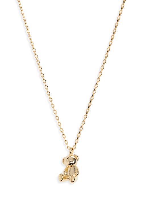 Estella Bartlett Teddy Bear Pendant Necklace in Gold at Nordstrom