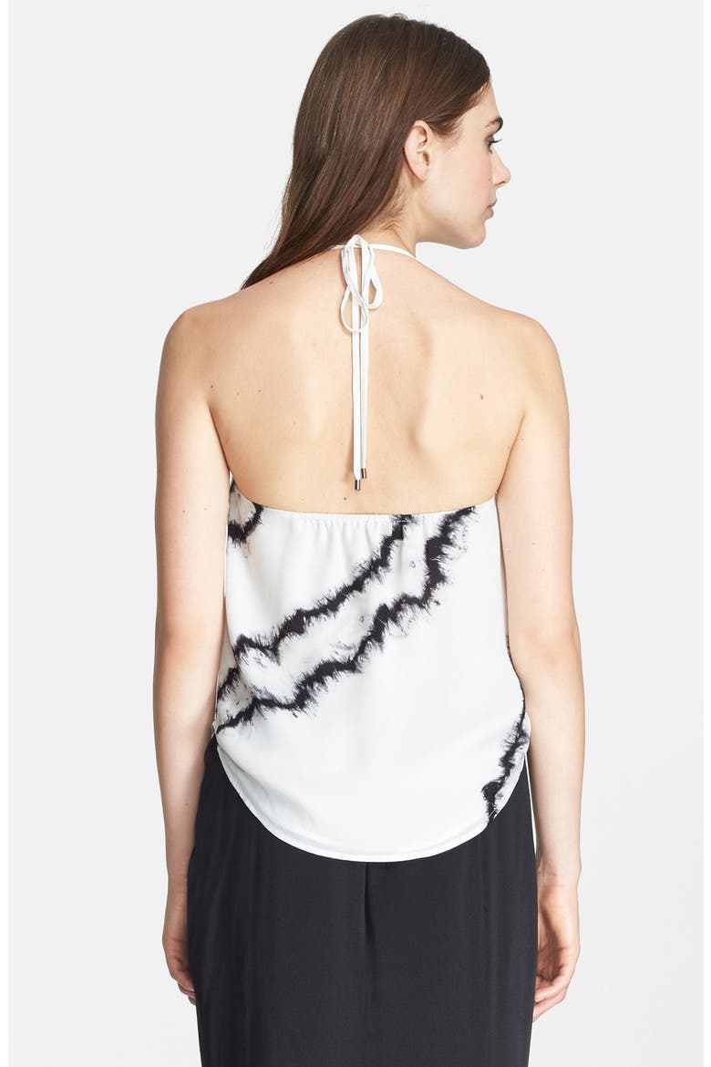 'New Scarface' Print Silk Halter Top, Alternate, color, SWAN/ BLACK