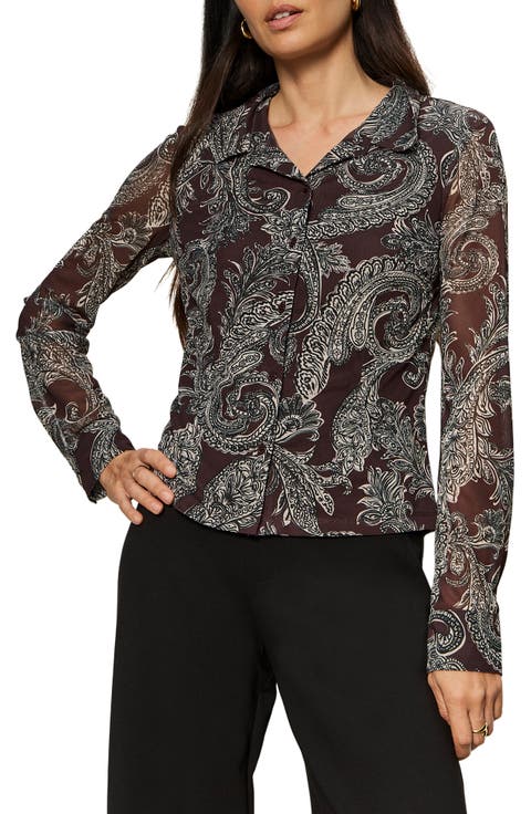 Mesh Button-Down Shirt (Petite)