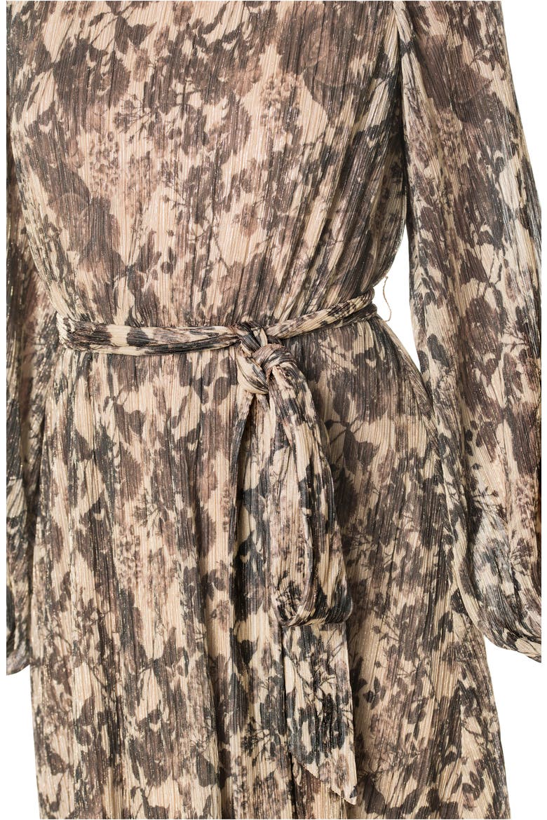 Kirsi Printed Metallic Long Sleeve Minidress, Alternate, color, BLACK MULTI