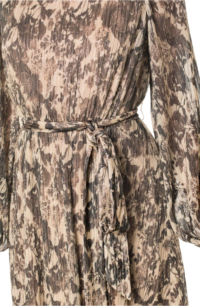 Dress the Population Kirsi Printed Metallic Long Sleeve Minidress, Alternate, color, Black Multi