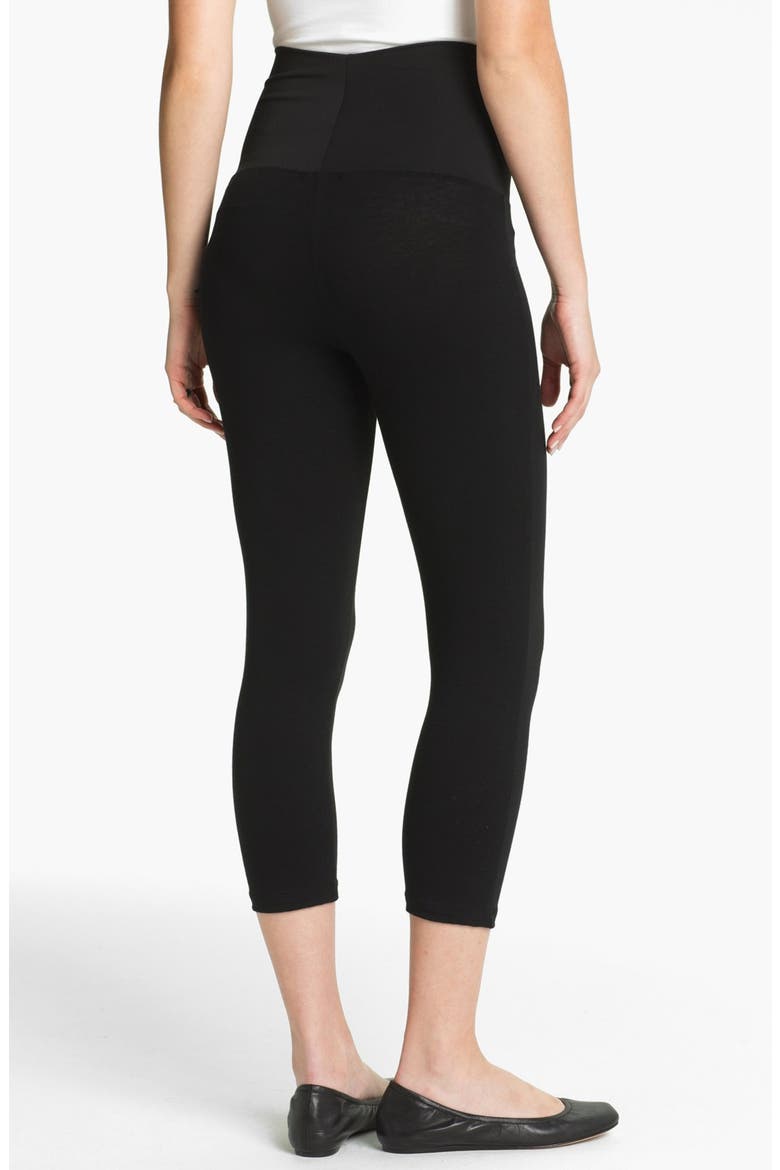 Post Support Crop Maternity Leggings, Alternate, color, BLACK