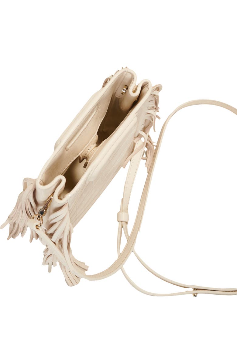 maje Mini embossed-leather M bag with chain, Alternate, color,