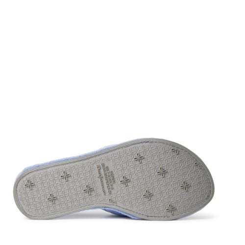 DEARFOAMS DEARFOAMS BEATRICE QUILTED MICROFIBER TERRY SHOWER SLIDE SLIPPER