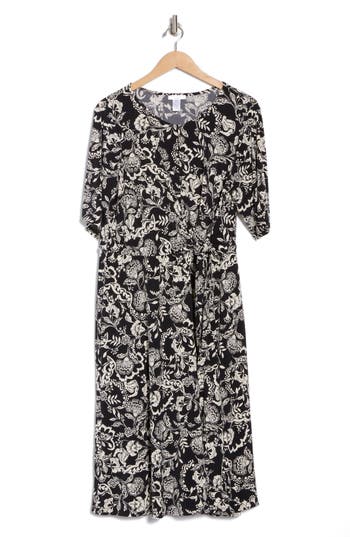 London Times Plus Size Keyhole Dress