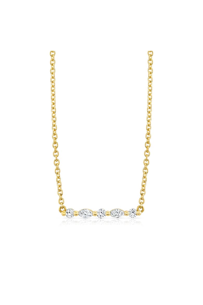 Mini Montage Marquise and Round Cut Diamond Bar Necklace, Main, color, 18K Yellow Gold