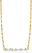 Michael M Mini Montage Marquise and Round Cut Diamond Bar Necklace